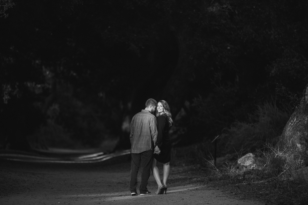 A black and white photo of Hillary and CJ by Kelley. 