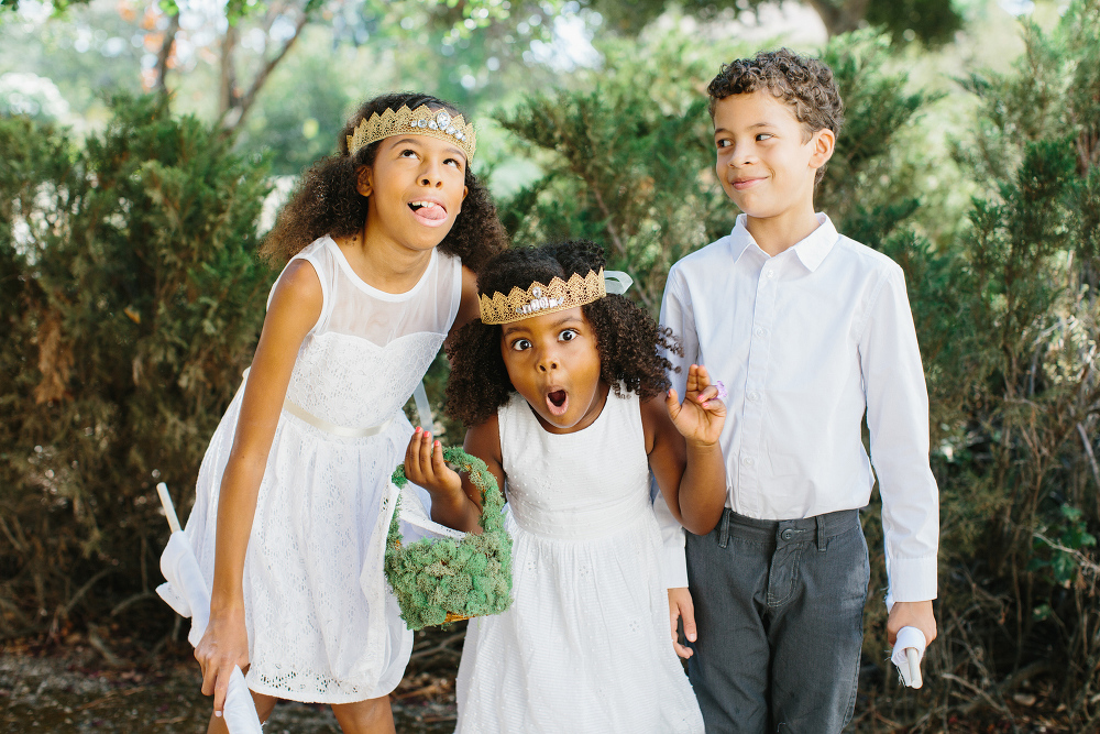 Silly faces from the flower girls. 