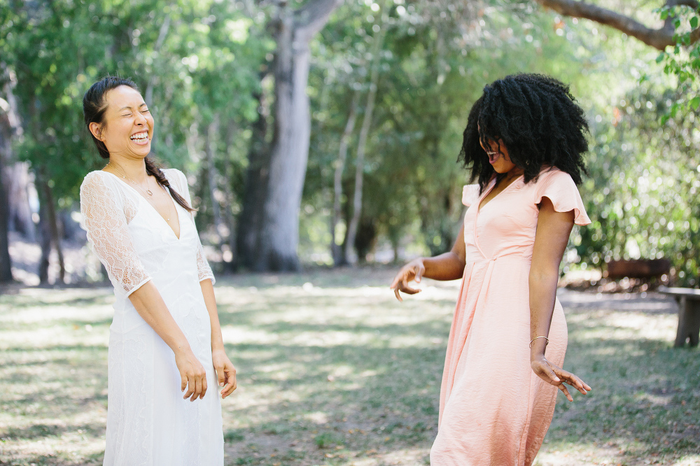 Lydia dancing with her bridesmaid. 