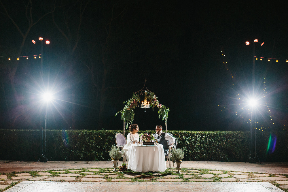 The sweetheart table during the reception. 