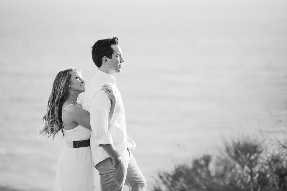 A sweet black and white photo of the couple. 