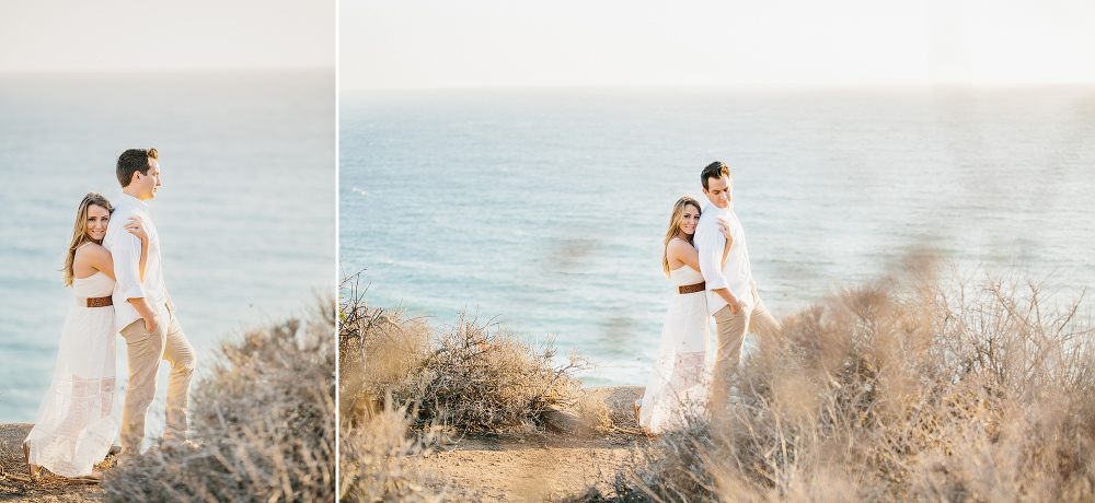 The couple on the cliffside at El Matador. 