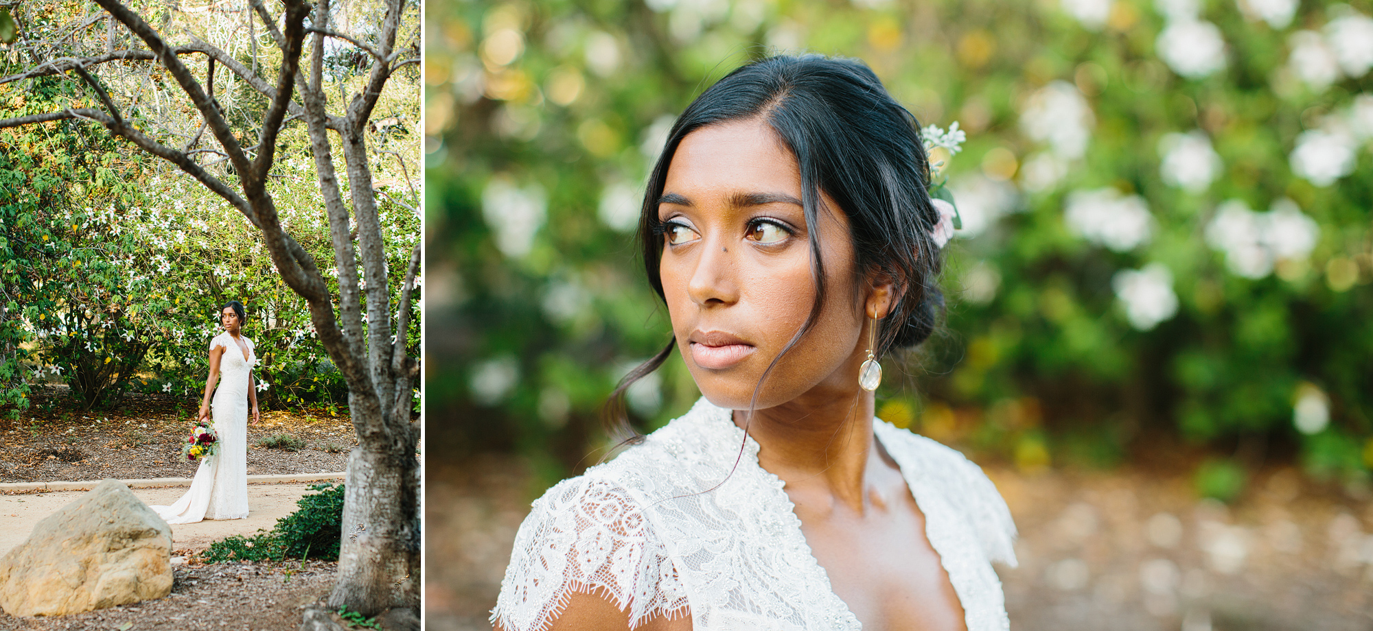 Portraits of the bride at the park. 