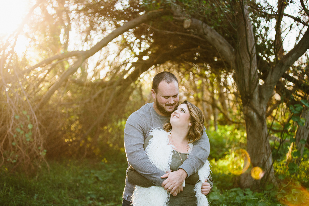 A beautiful sun filled photo of the couple. 