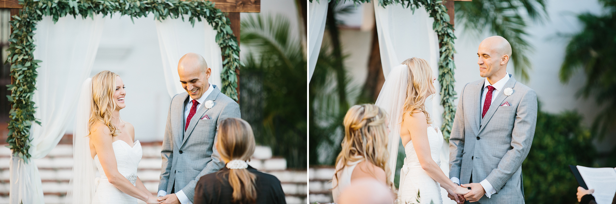 Sweet photos of the couple during the wedding ceremony. 