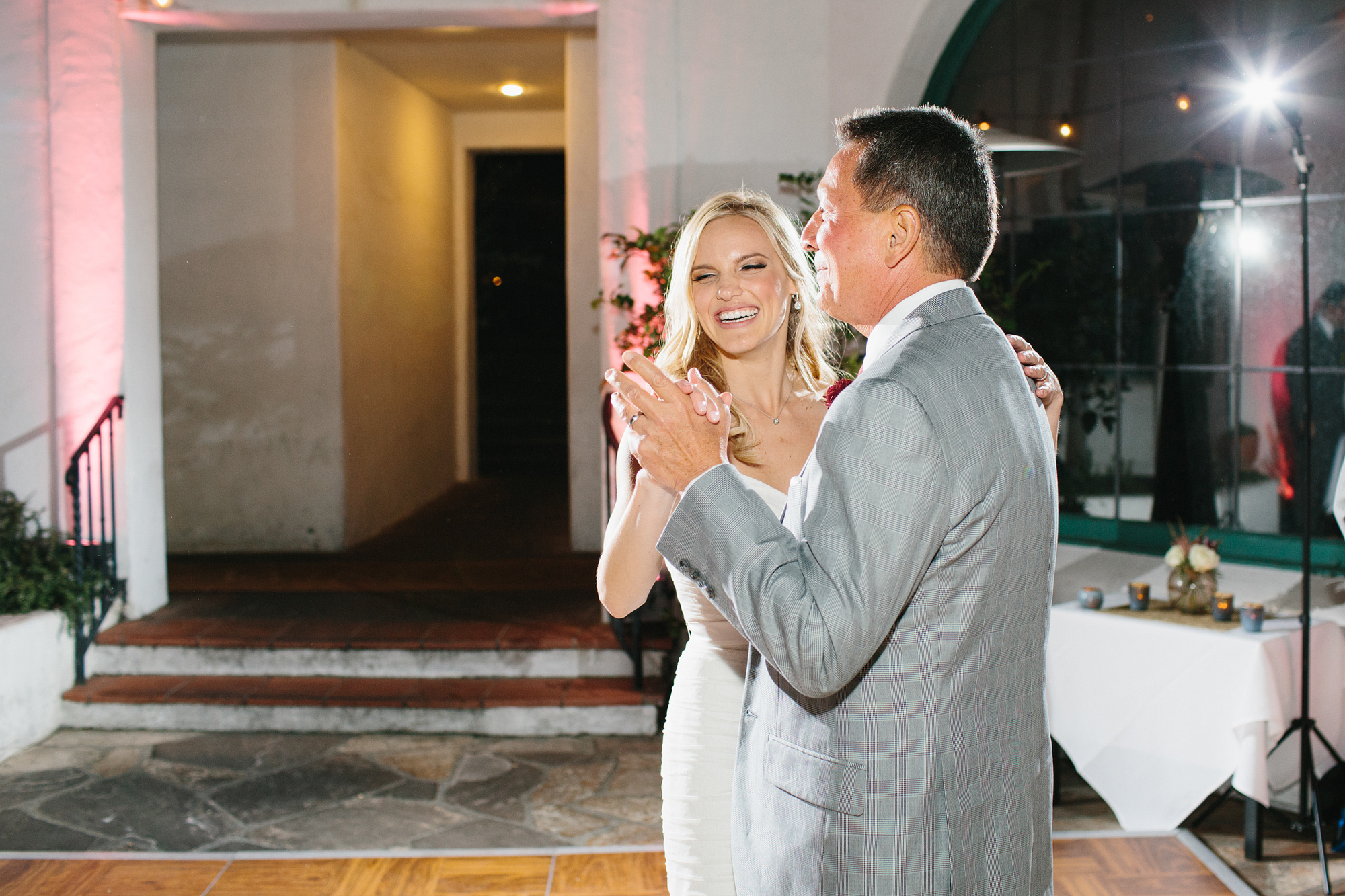 The bride had a special dance with her dad. 