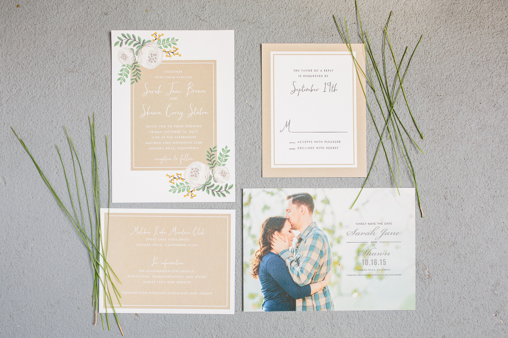 The wedding invitation suite for Sarah-Jane and Shawn. 