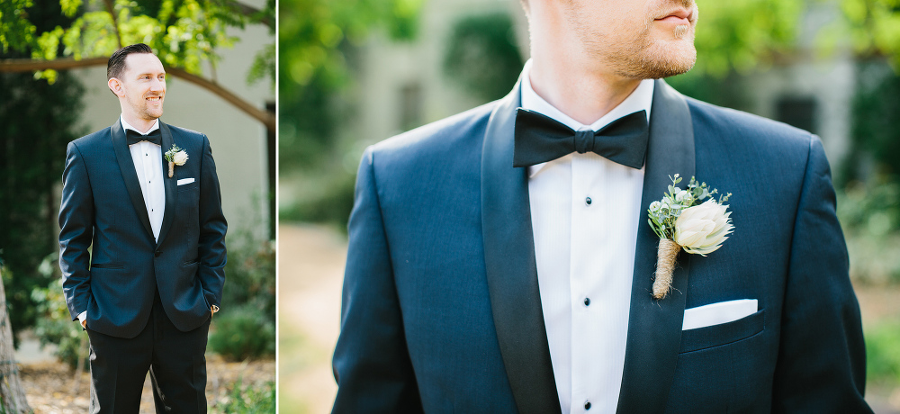 A portrait of the groom and his special details. 