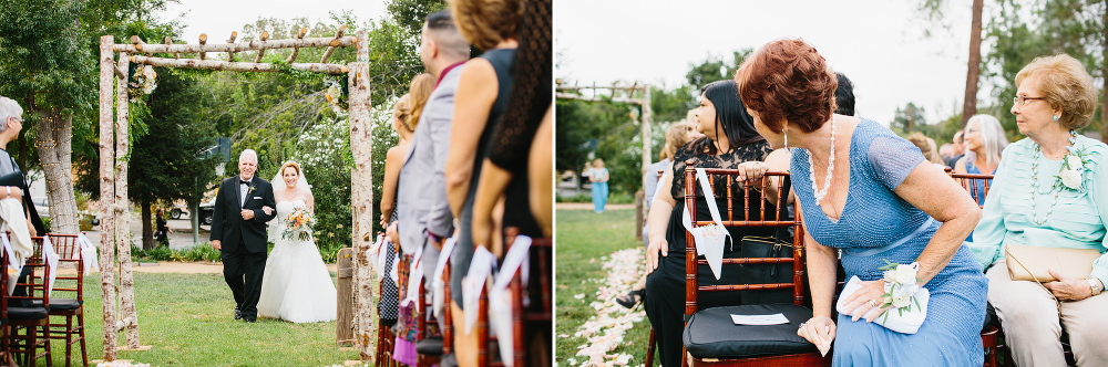 The mother of the bride watching the processional. 