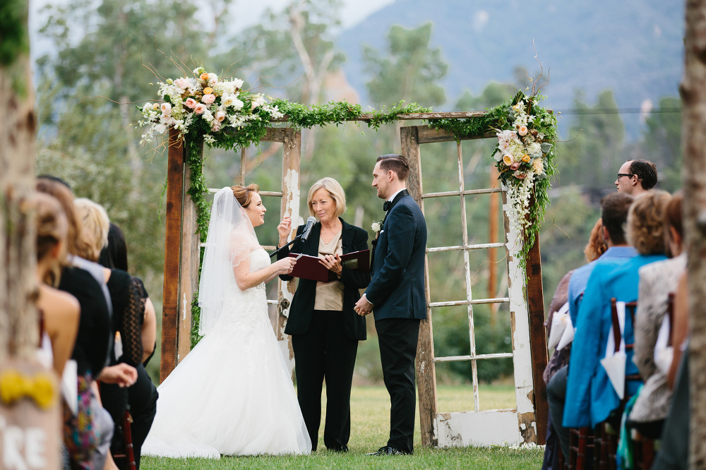 Sarah-Jane reading her vows to Shawn. 