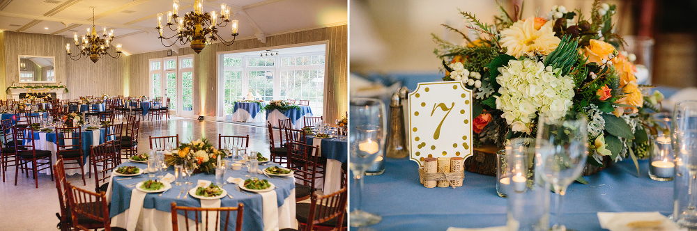 The reception space inside the clubhouse. 