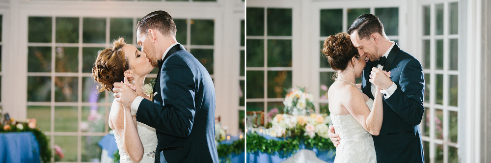 Sweet moments between the bride and groom during their special dance.