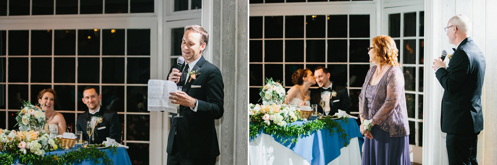 Toasts during the reception. 