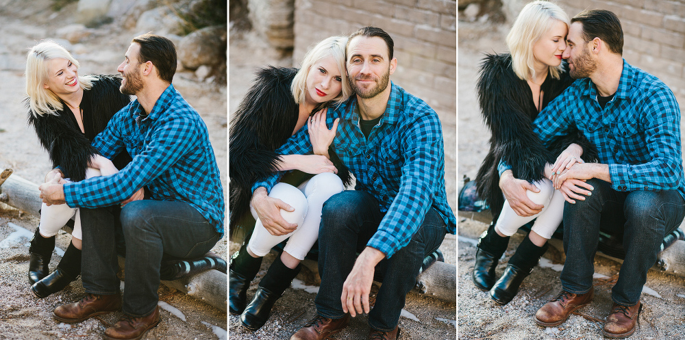 Sweet photos of the couple sitting together. 