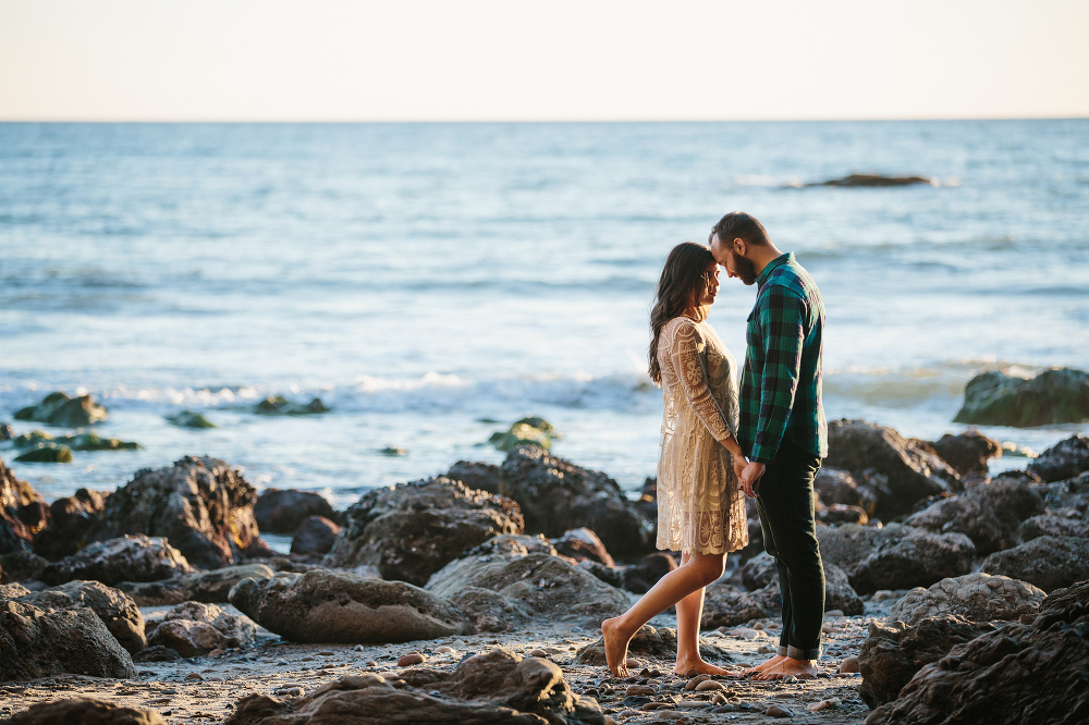 A photo of the couple at the beach. 