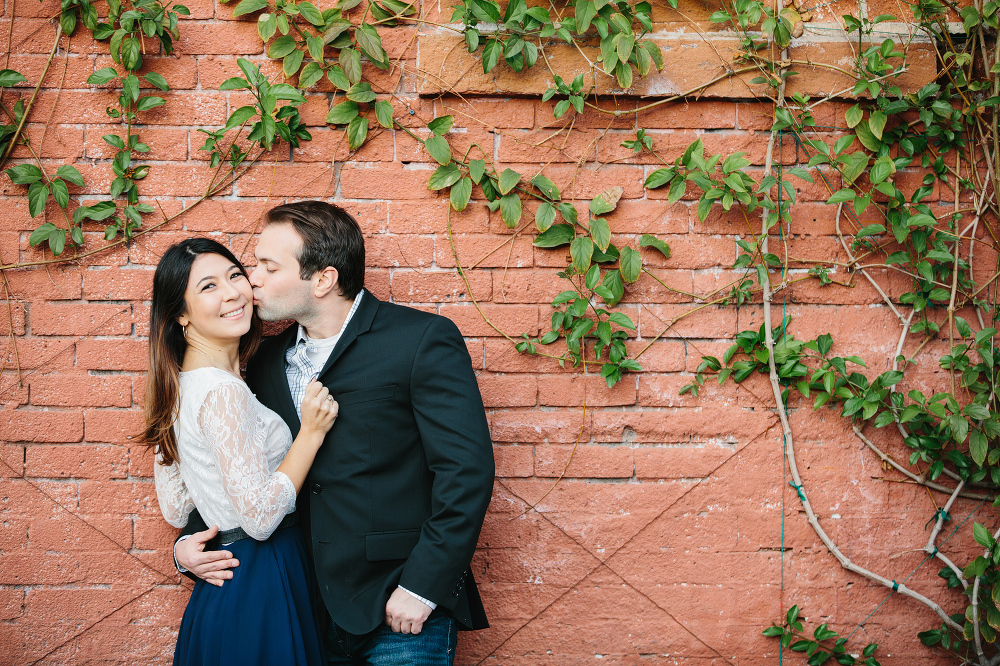 Mike gave Janice a kiss on the cheek. 