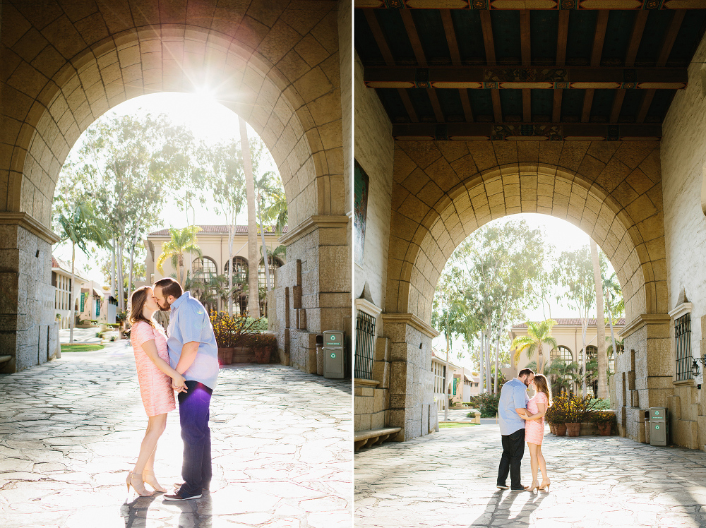 Beautiful portraits of the couple under an arch. 