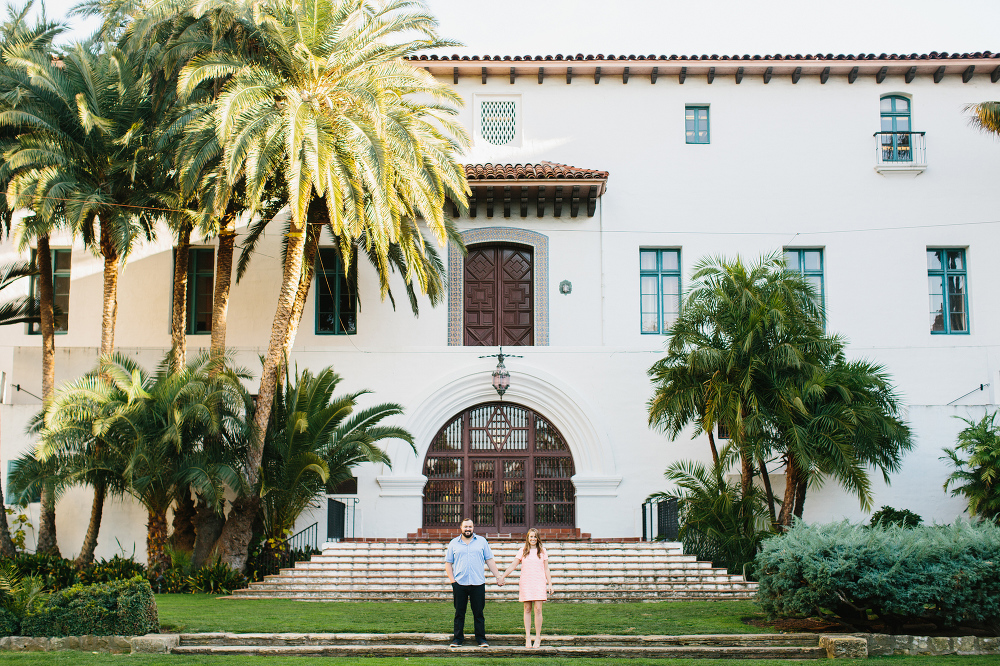 Sarah and Andrew standing in front of the Courthouse. 