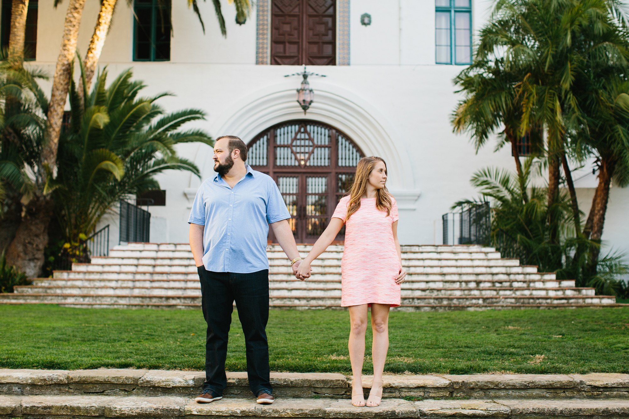 Sarah and Andrew on the steps out front. 