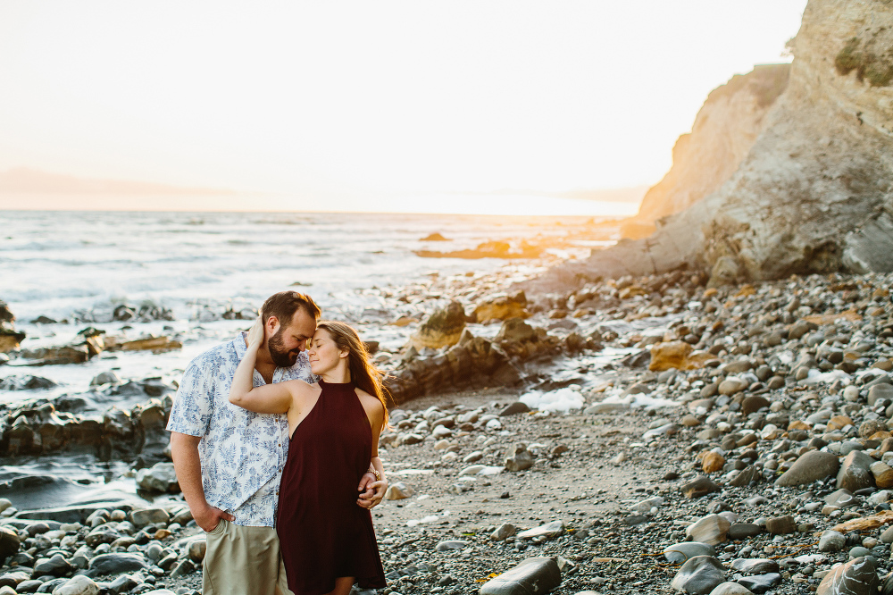 Sarah and Andrew at sunset on the sand. 