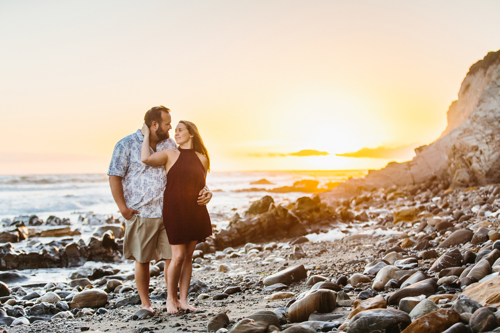 A beautiful sunset photo of the couple. 