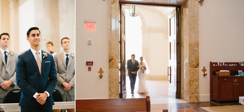 Andrew watching Hilary walk down the aisle. 