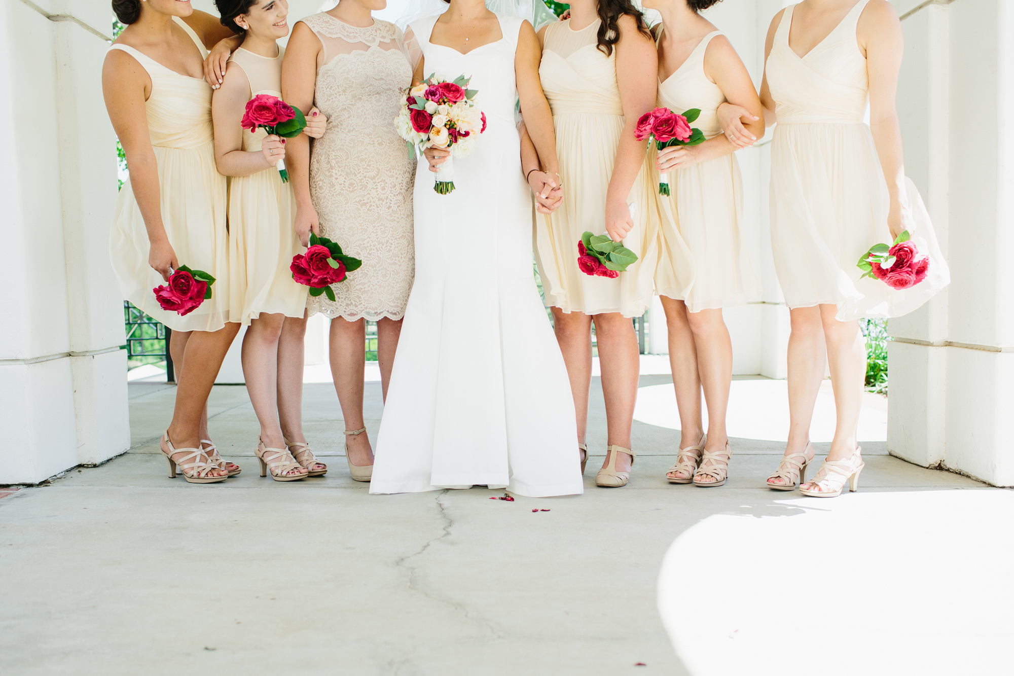 The bride and bridesmaids. 