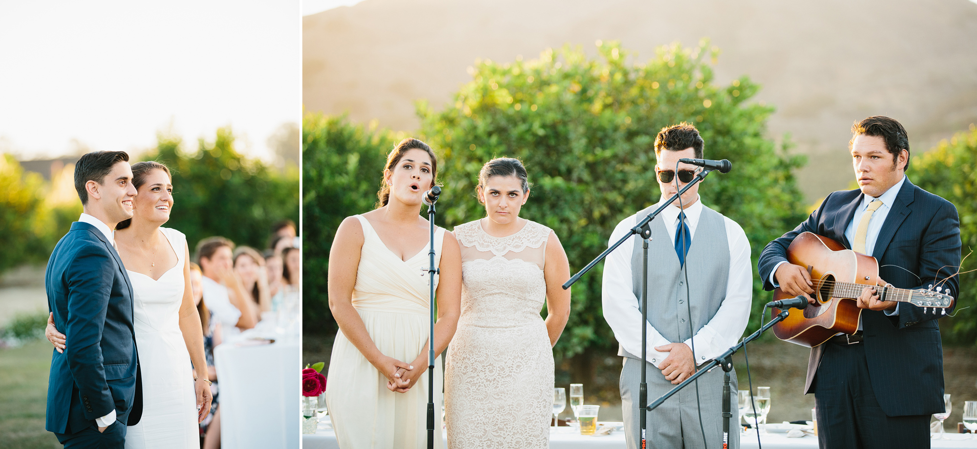 The bride's siblings sang a special song for the couple. 