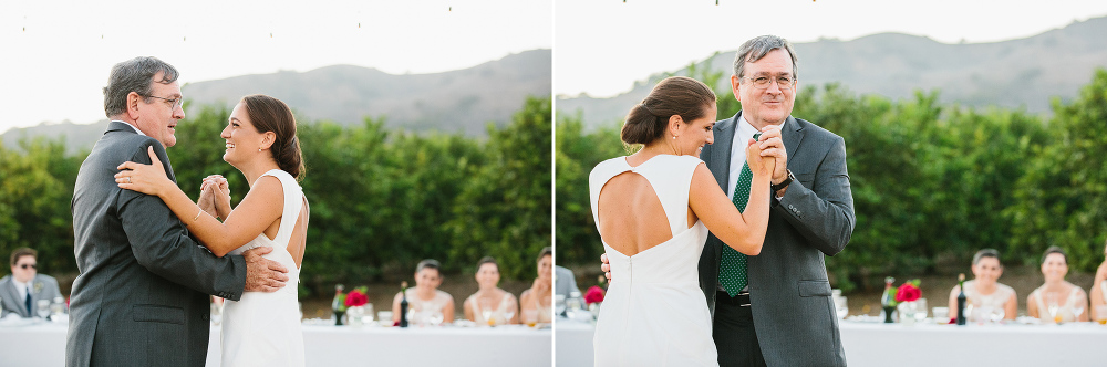 Hilary and her dad dancing together during the reception. 