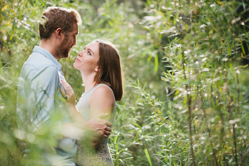 Madie and Matthew looking at each other. 