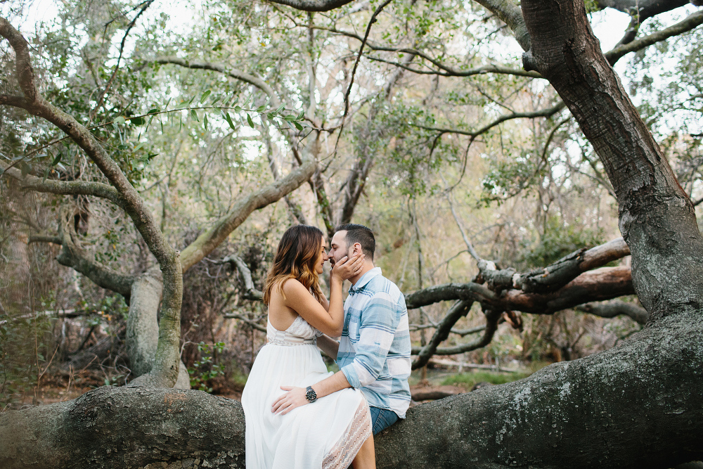 The couple touching noses. 