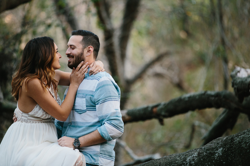 A sweet photo of the couple sitting together. 