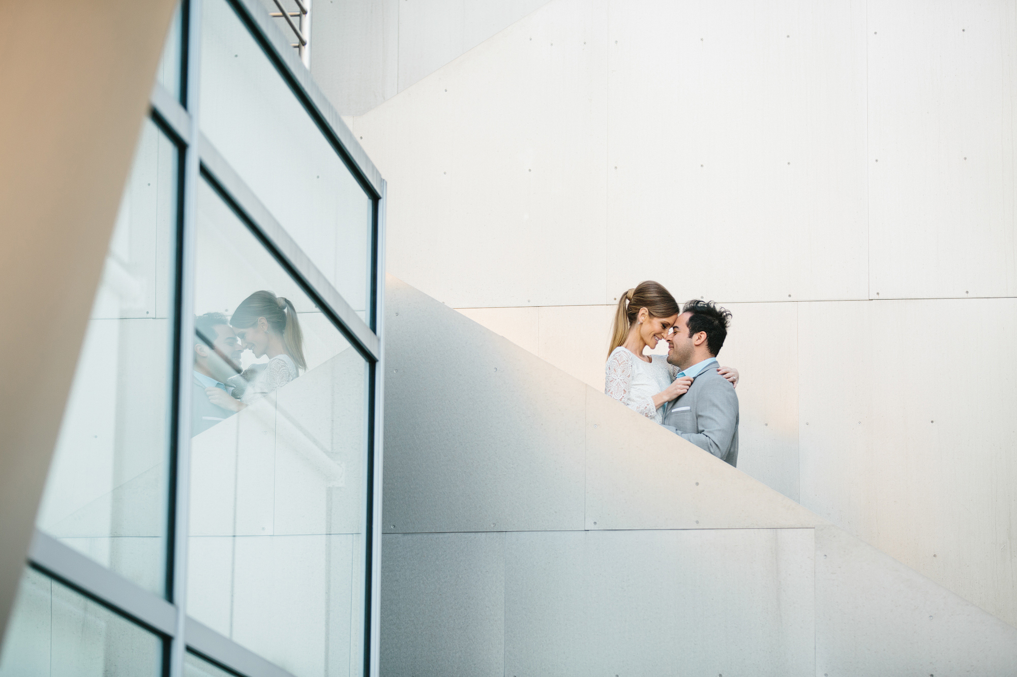 A sweet photo of Ashley and Luis touching noses. 