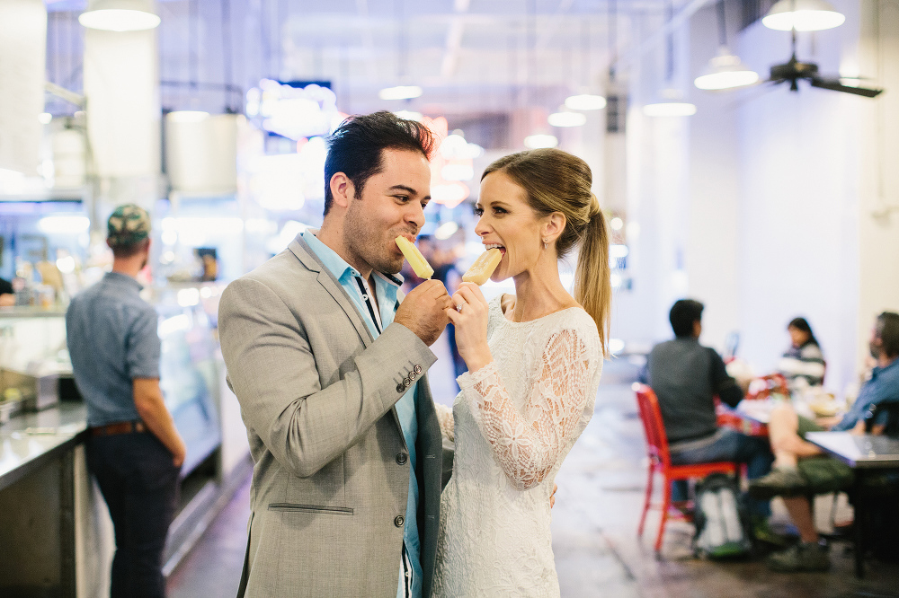 Ashley and Luis having a popsicle. 