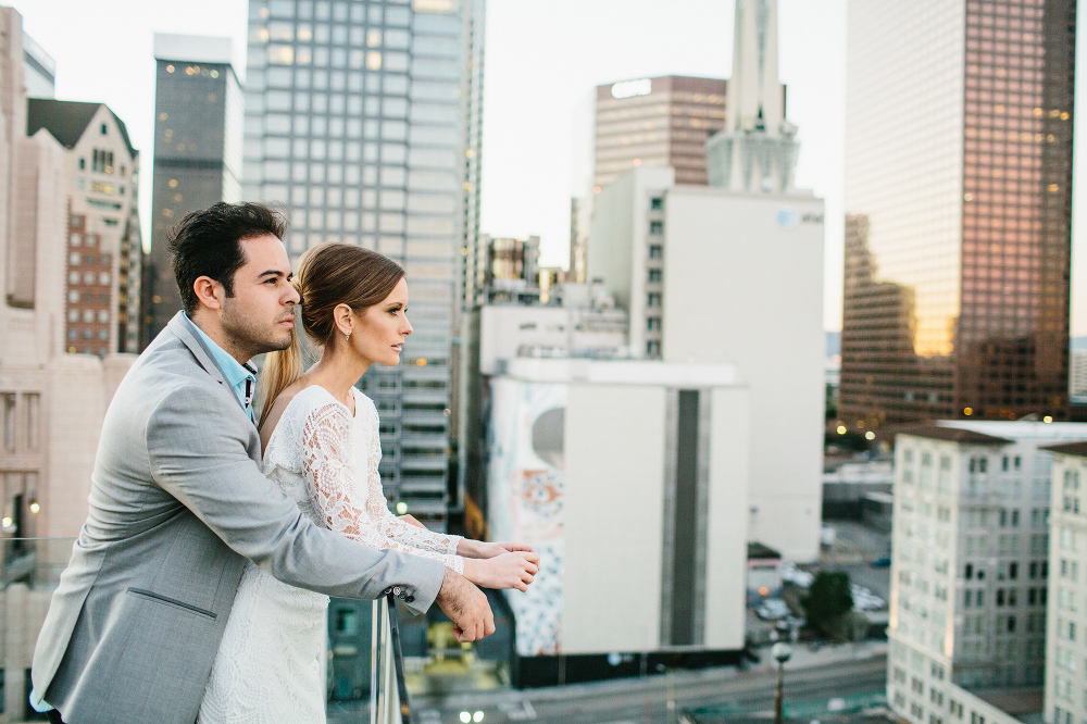 Ashley and Luis looking over the railing. 