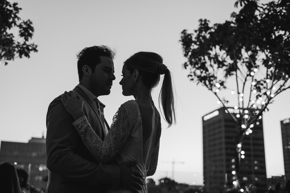 A black and white photo of the couple by Loretta. 