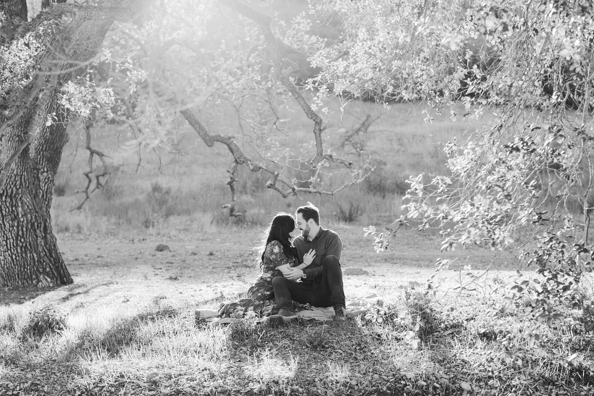 A beautiful black and white portrait of the couple. 