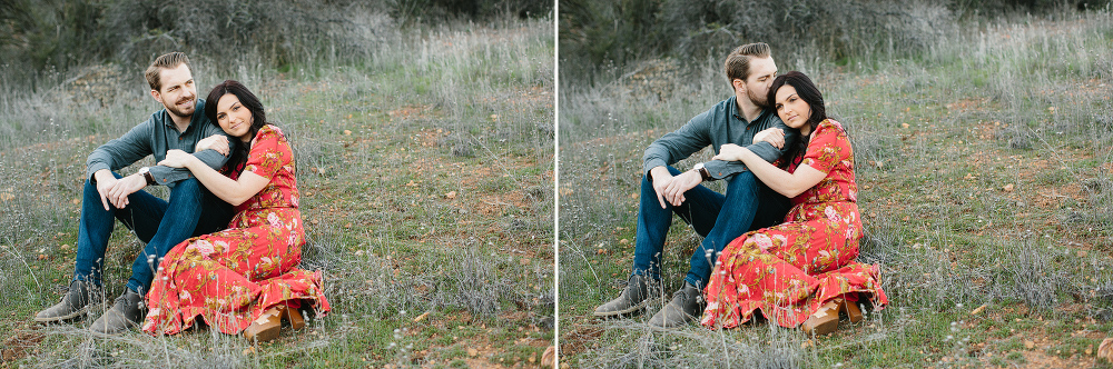 Niky and John sitting in the fields. 