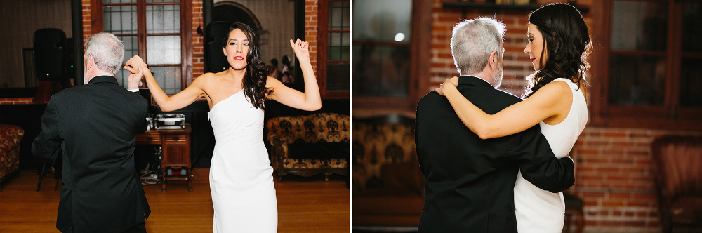 The bride had a special dance with her father. 