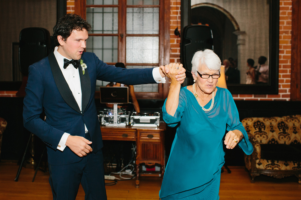 The groom and his mom dancing. 