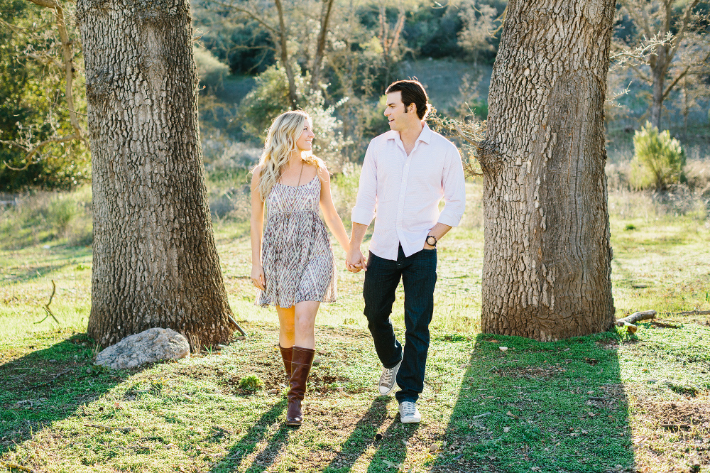 The couple walking. 