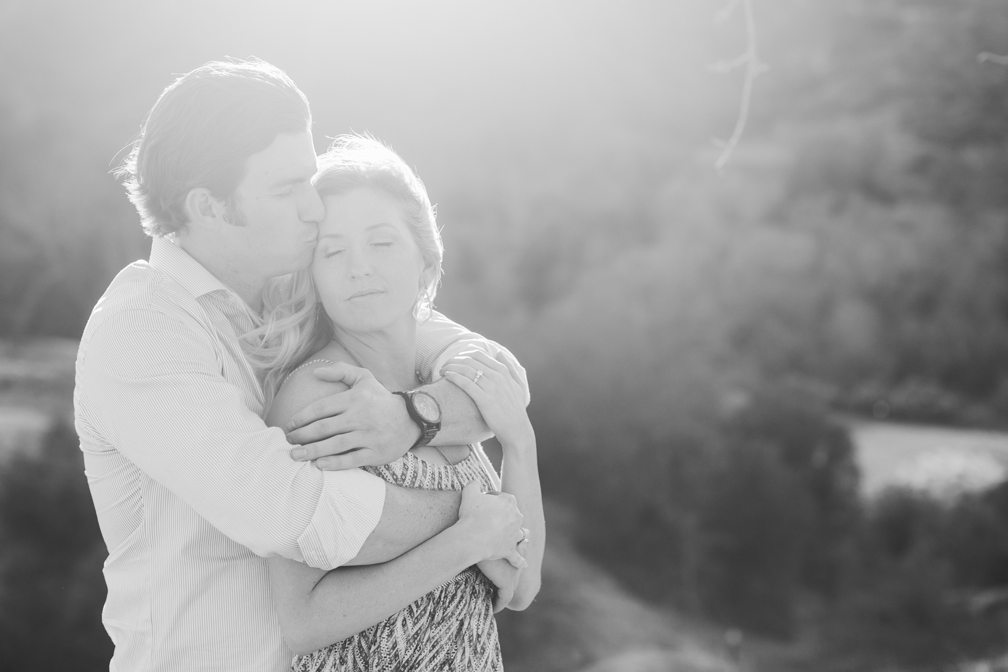 A black and white photo of the couple. 