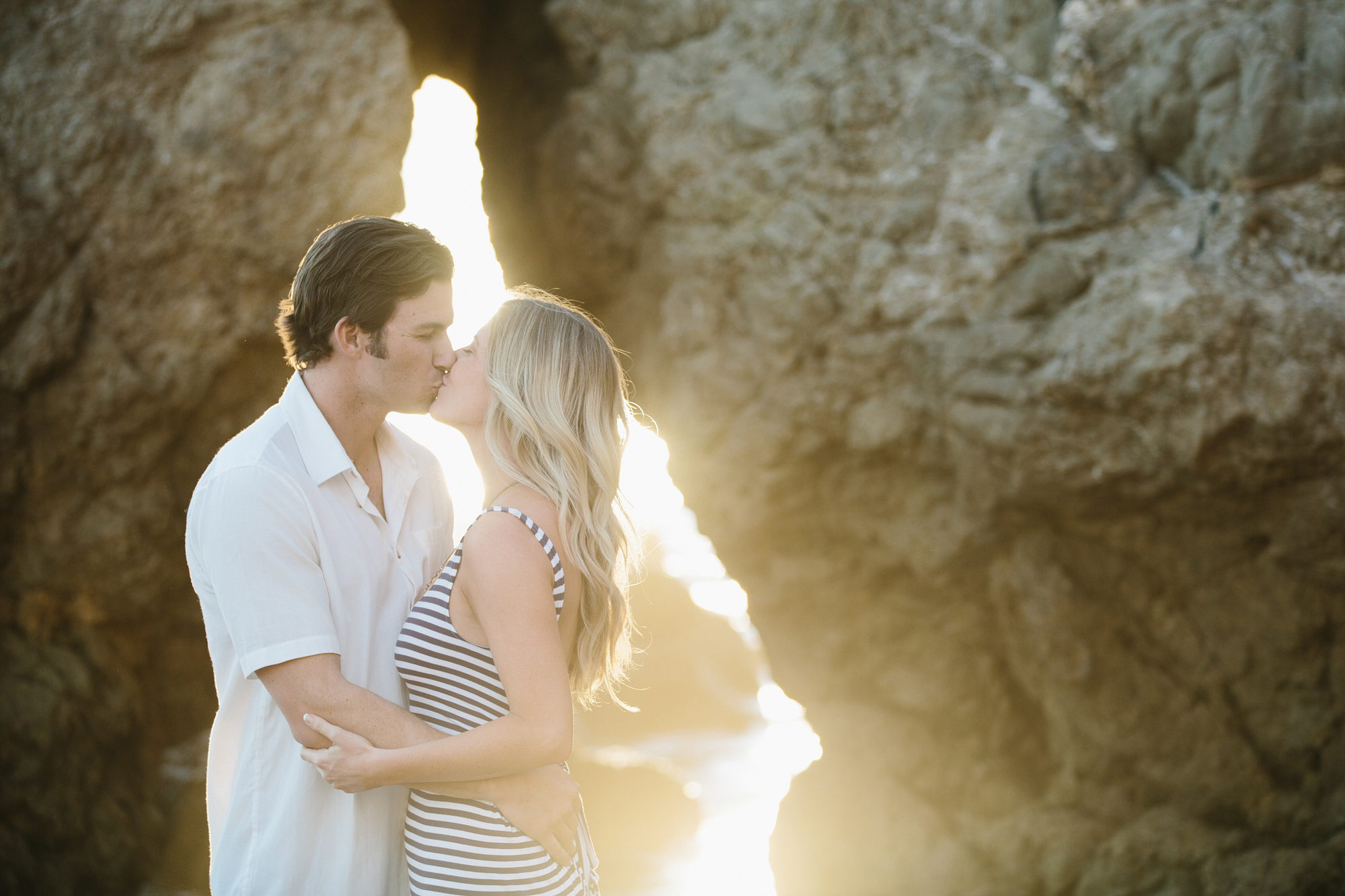 Megan and Travis by a cove. 