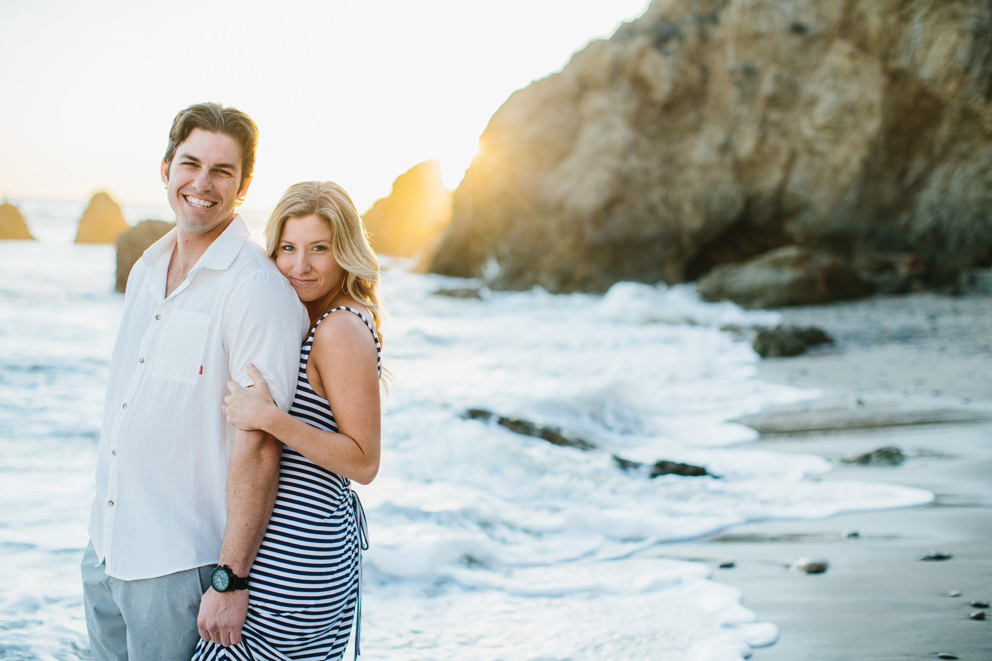 Megan and Travis in the waves. 