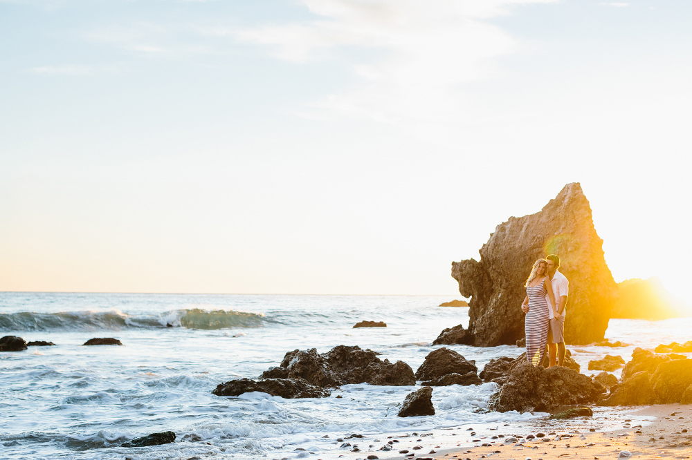 A beautiful sunset portrait of the couple. 