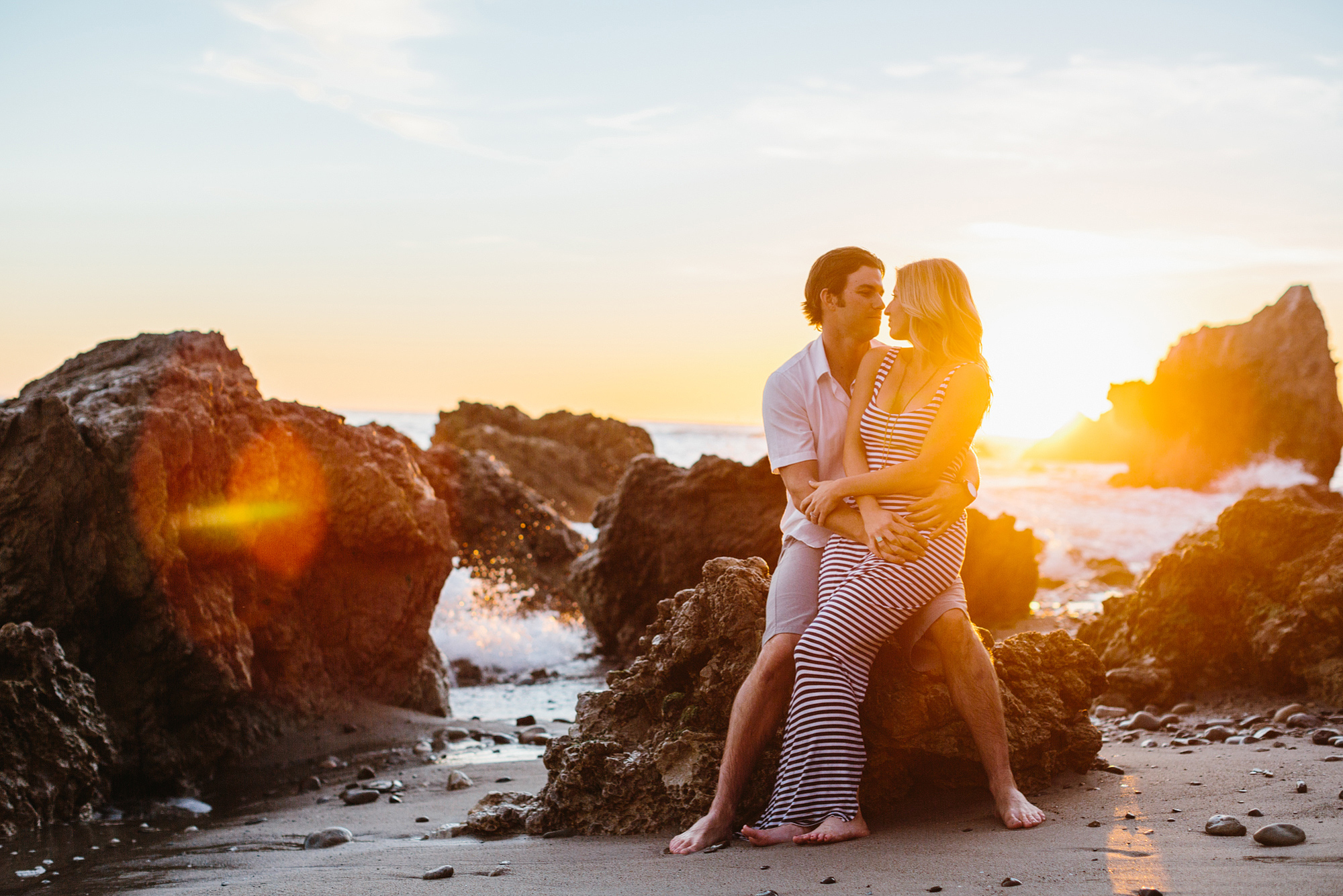 The couple at a Malibu beach. 