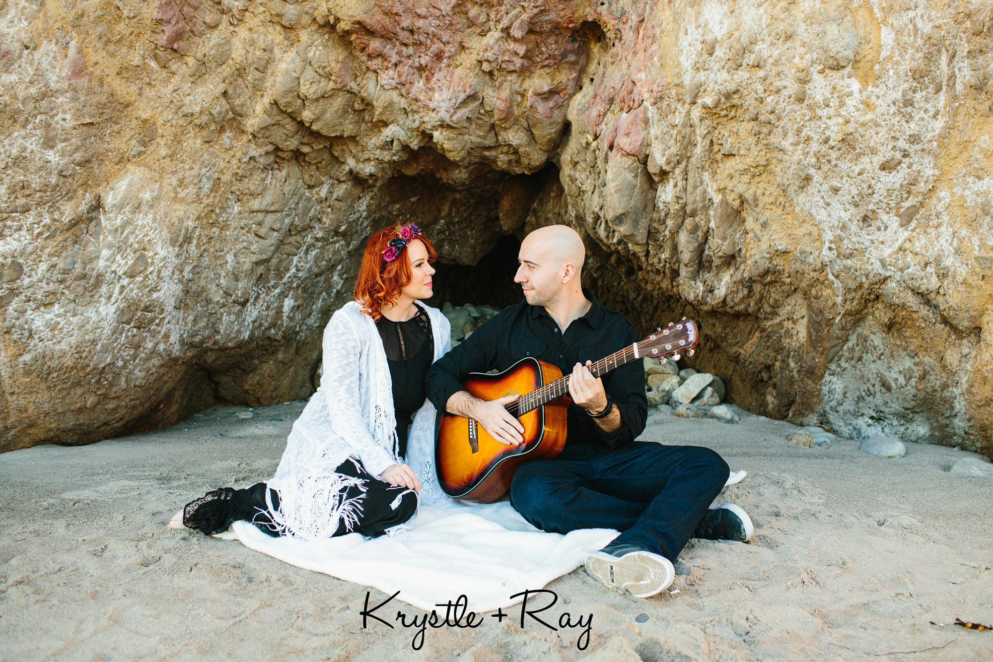 Krystle and Ray at the beach. 