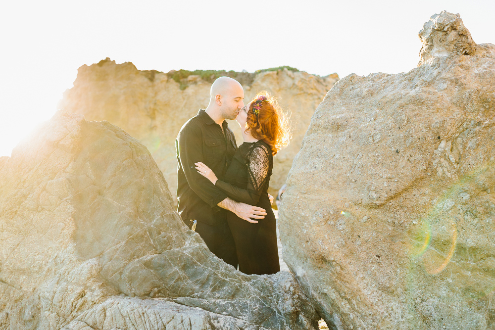 Krystle and Ray at a cove beach. 