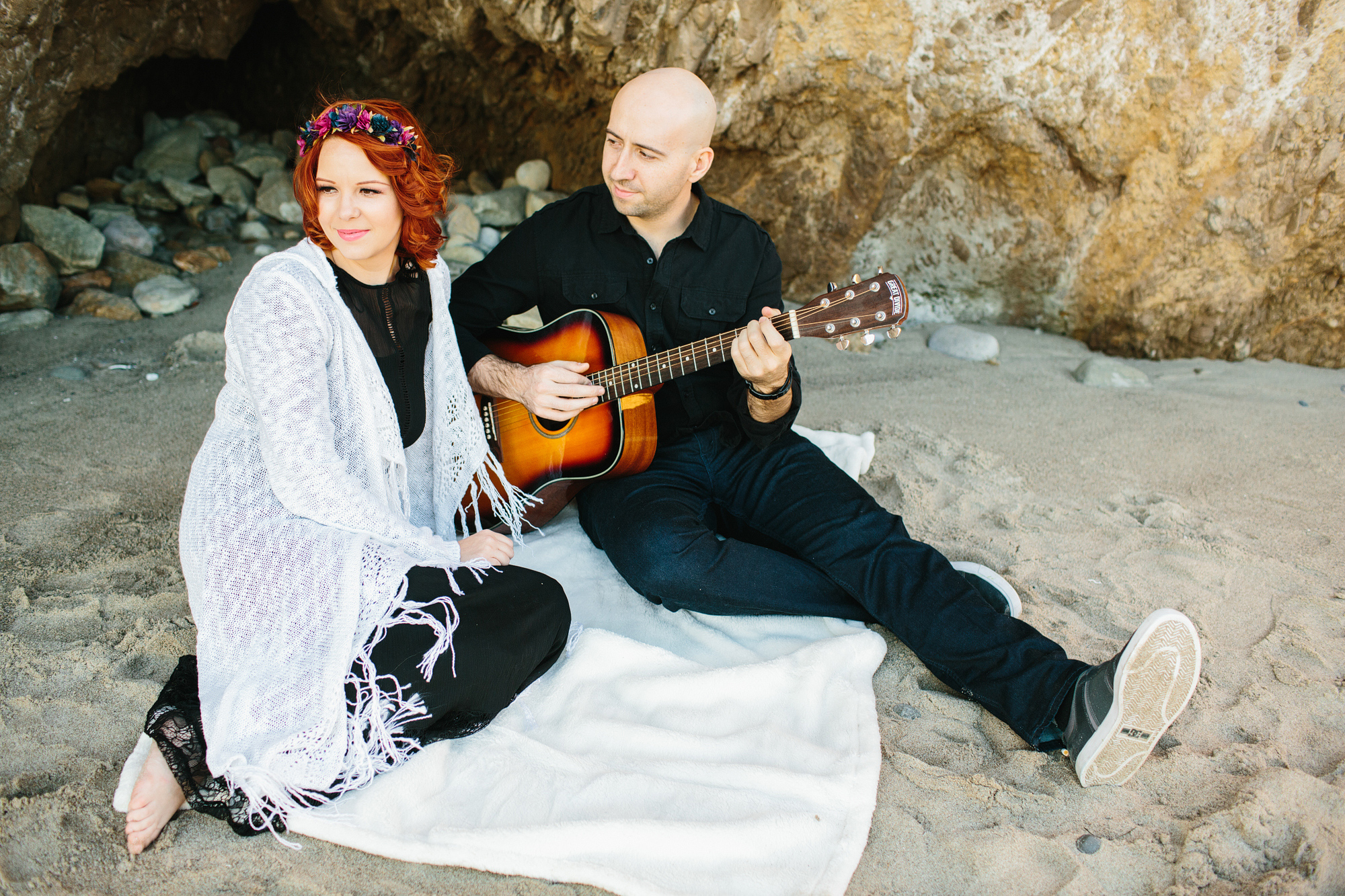 Krystle and Ray on the beach. 