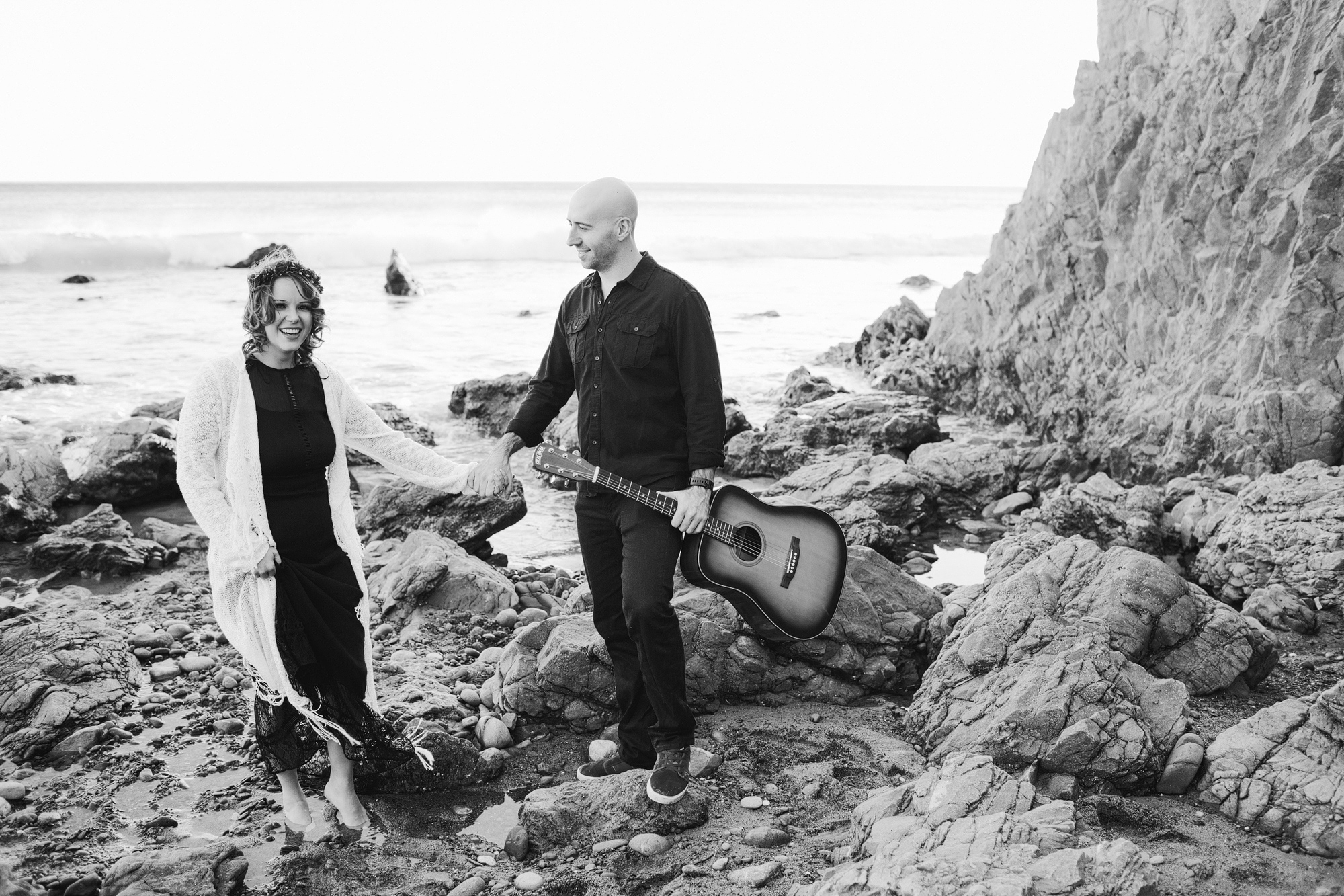 Krystle and Ray near the water. 